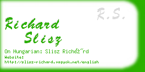 richard slisz business card